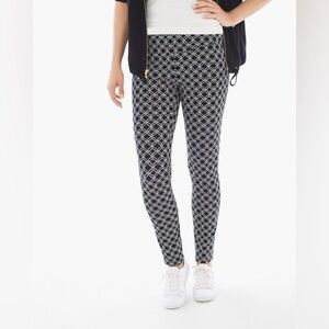 Chico’s Zenergy Slimming Black and White Geometric Leggings